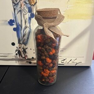 Pumpkin scented potpourri jar